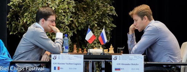 GM Vachier-Lagrave (on the left) - GM Motylev