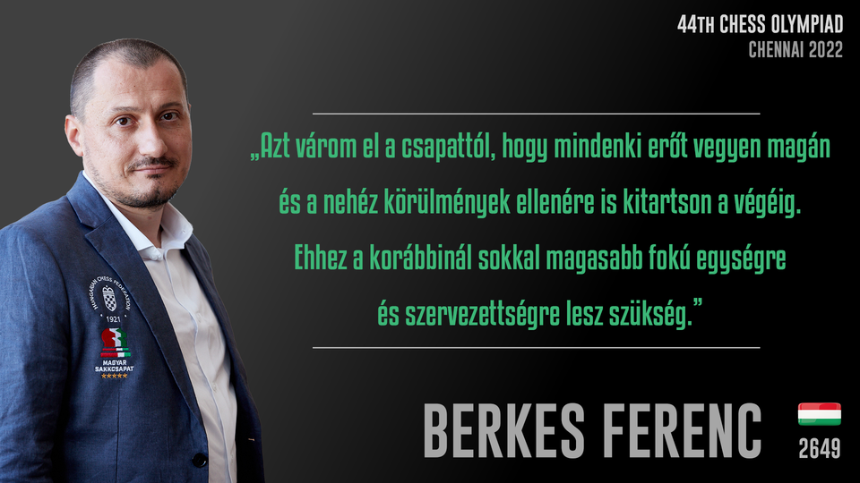 Sakkolimpia 2022 – Berkes Ferenc (GM, 2649)