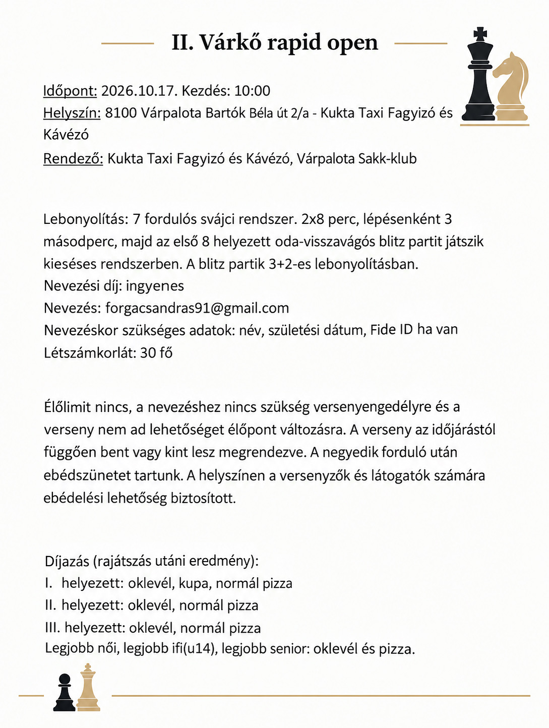 II. Várkő Rapid Open