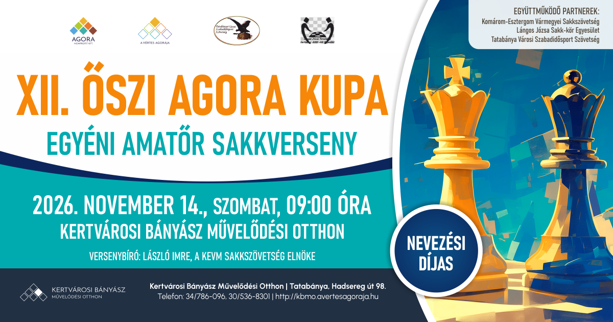 XII. ŐSZI AGORA KUPA EGYÉNI AMATŐR SAKKVERSENY